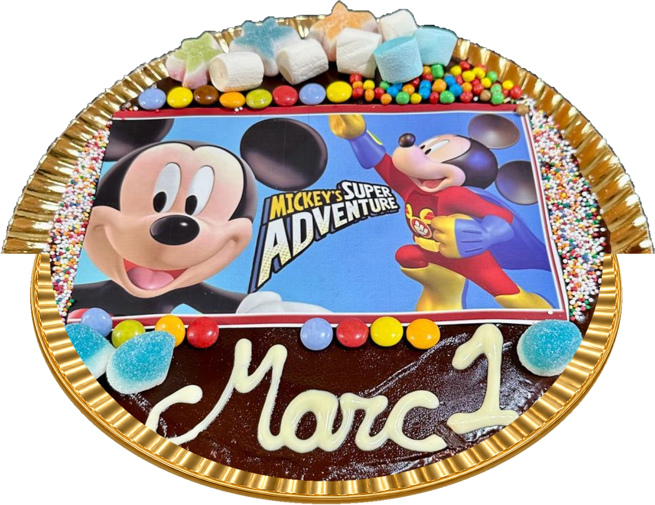 Tarta de cumpleaños oblea Mickey Mouse