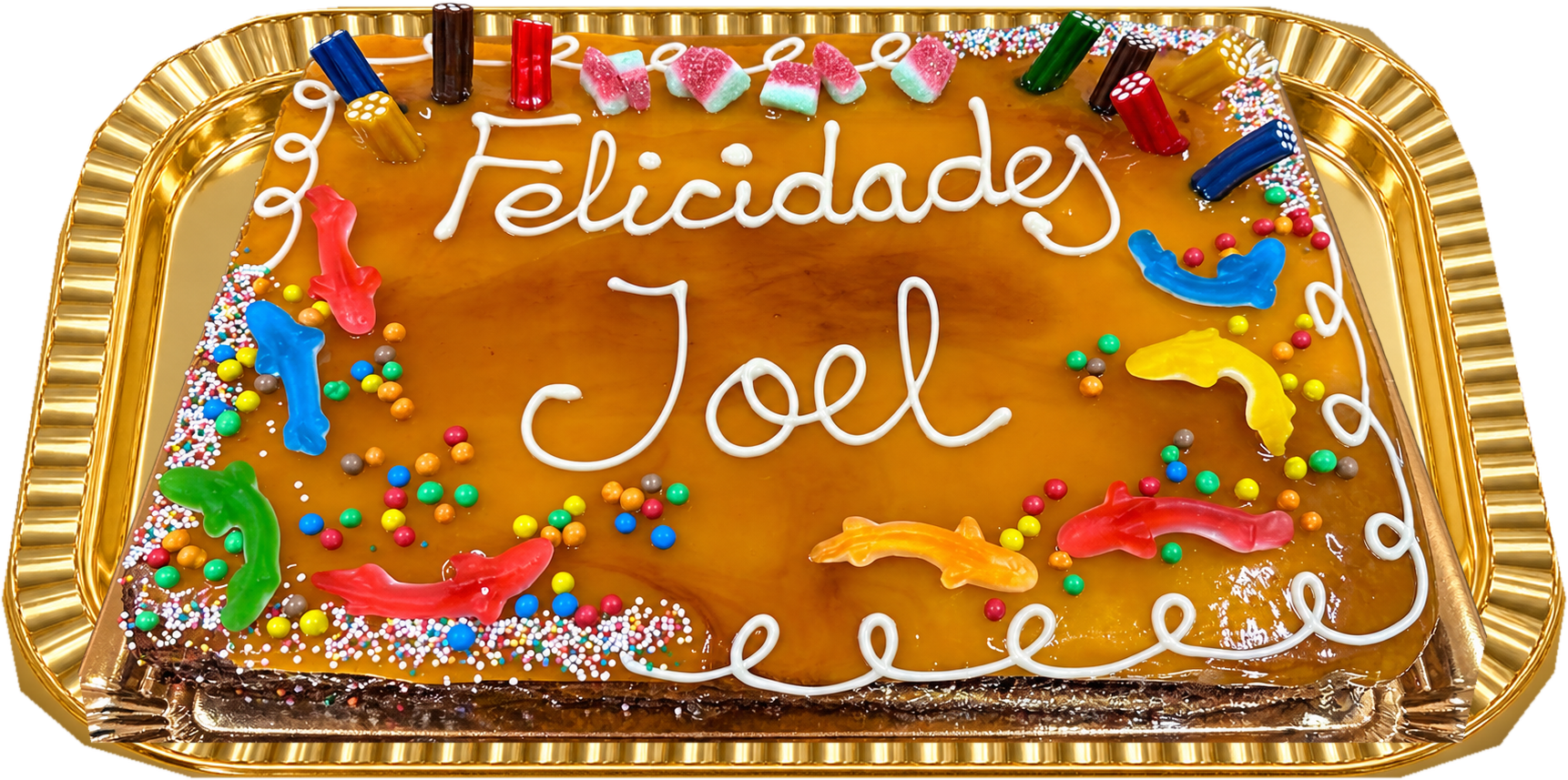 Tarta cumple bizcocho Yema Choco