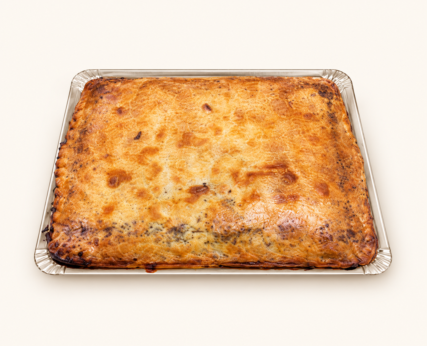 Empanada de barbacoa, fondo crema claro