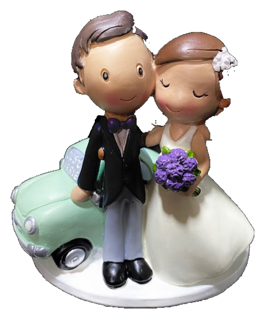 Figura Muñeco de novios con cocche