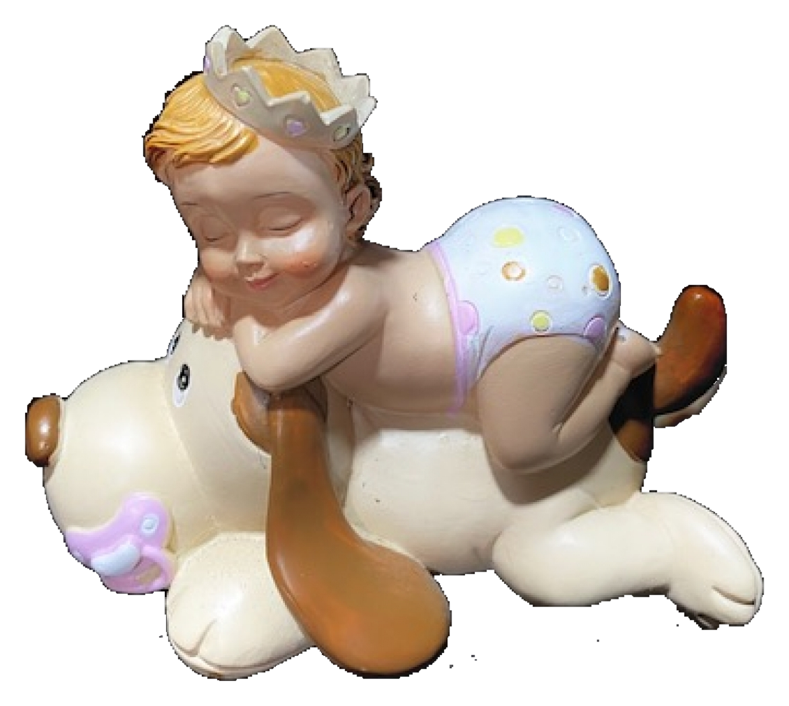Figura Muñeco de bautizo niña y perro