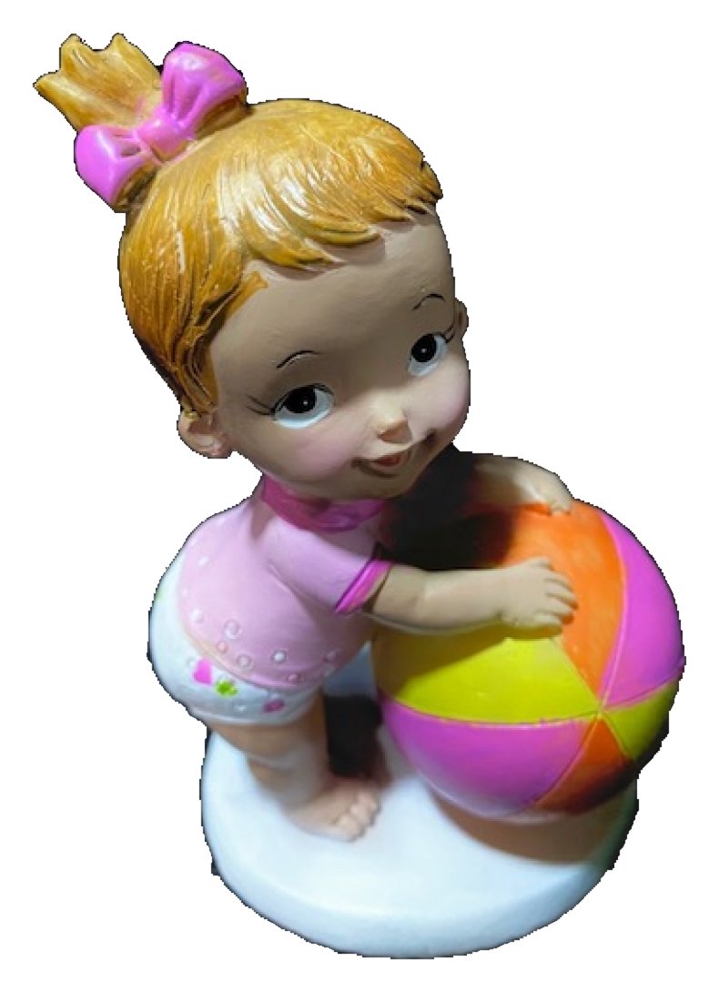 Figura Muñeco de bautizo niña y pelota