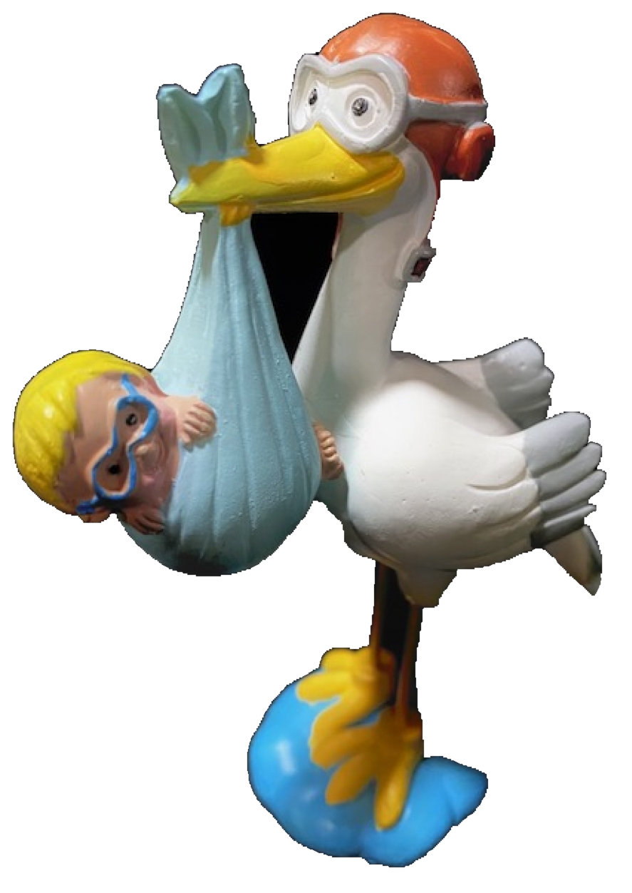Figura Muñeco de bautizo cigüeña