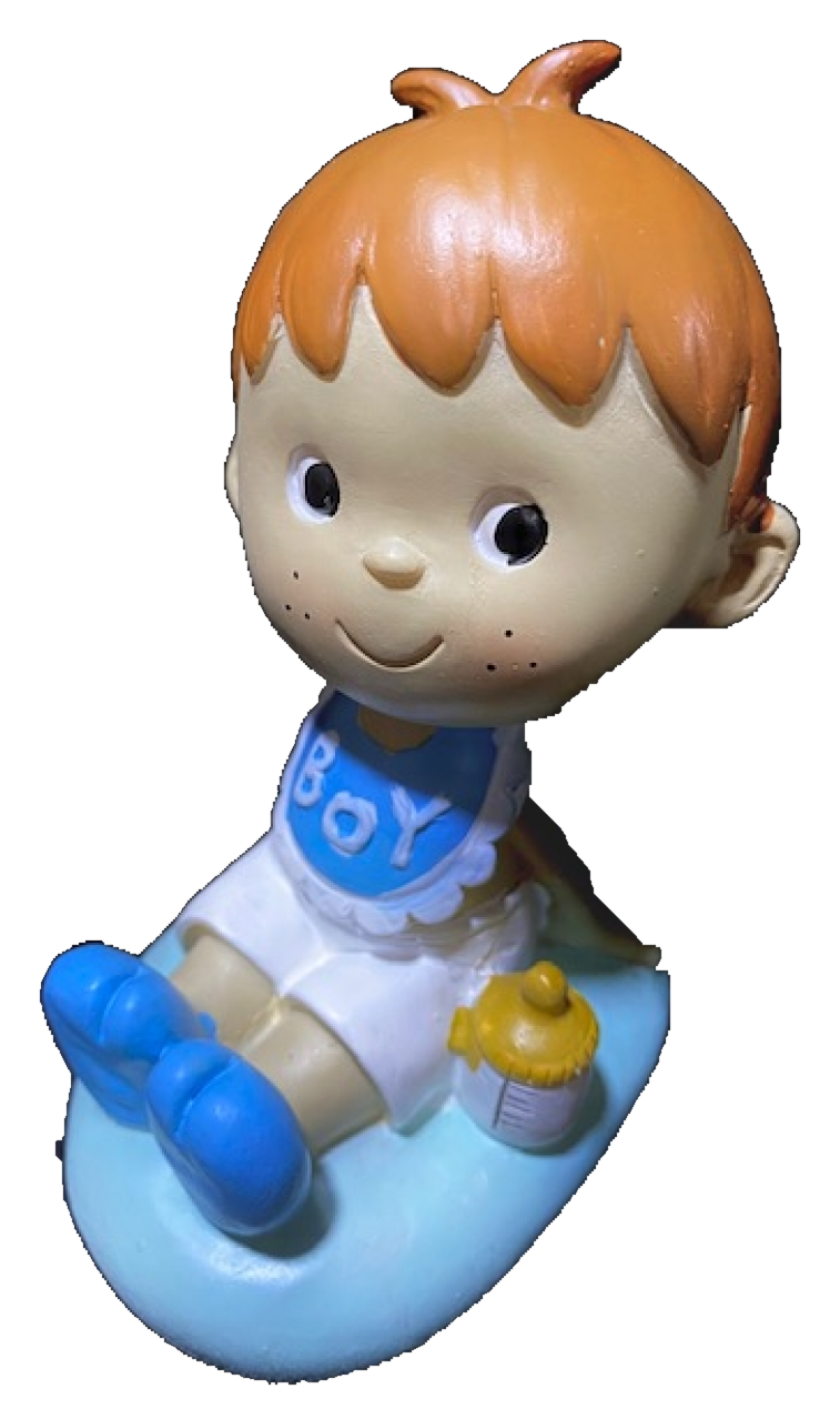 Figura Muñeco de bautizo niño y biberón 2