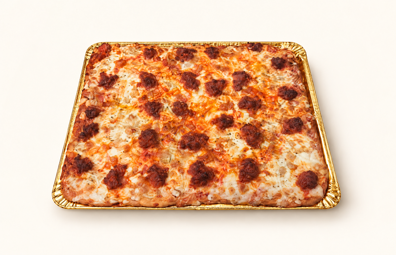 Almusafes, pizza con fondo crema claro