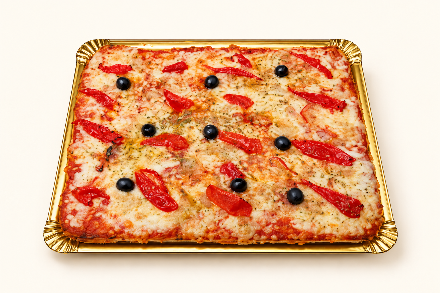 Esgarraet, pizza con fondo crema claro
