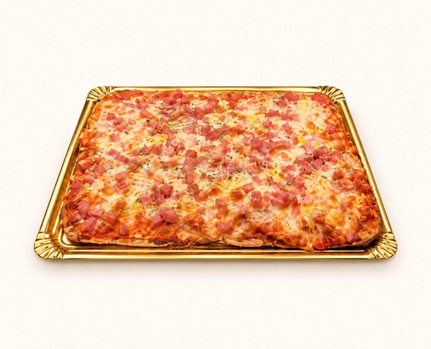 York, pizza con fondo crema claro