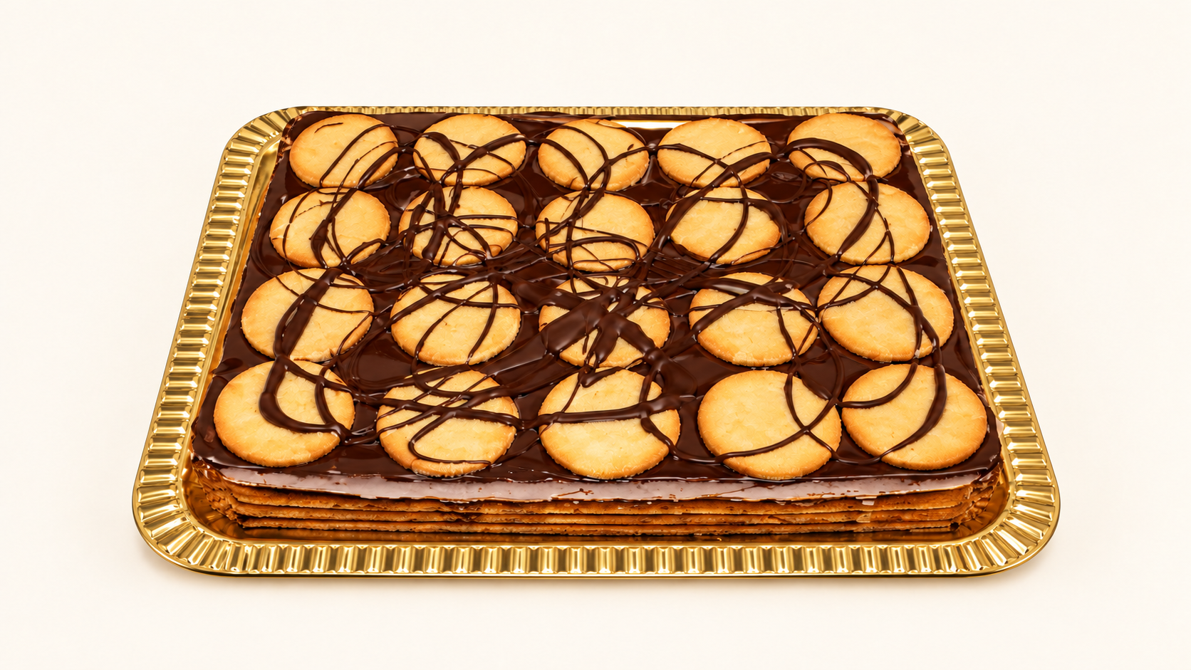 Tarta semifría cuadrada de Galleta con Chocolate