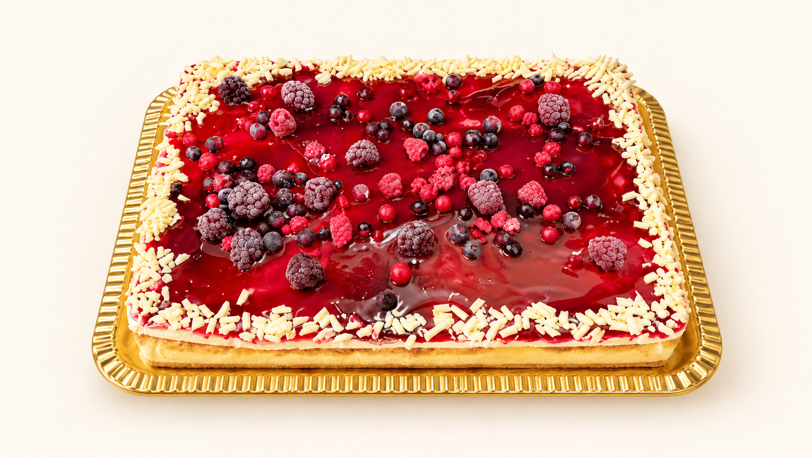 Tarta semifría cuadrada de Queso Arándanos