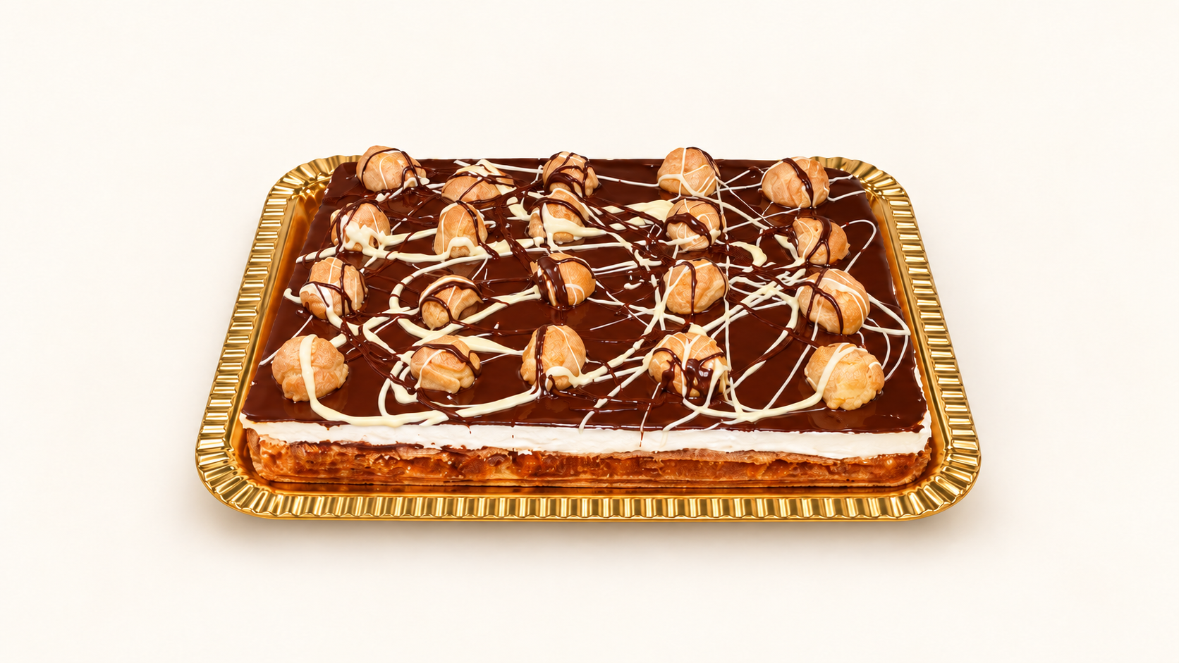 Tarta semifría cuadrada de Profiteroles