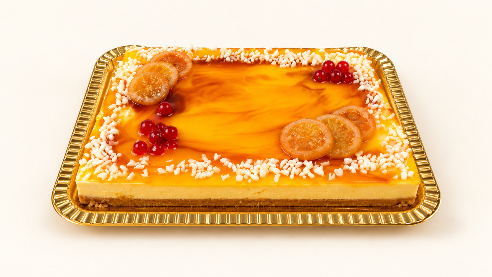 Tarta semifría cuadrada de Queso Naranja