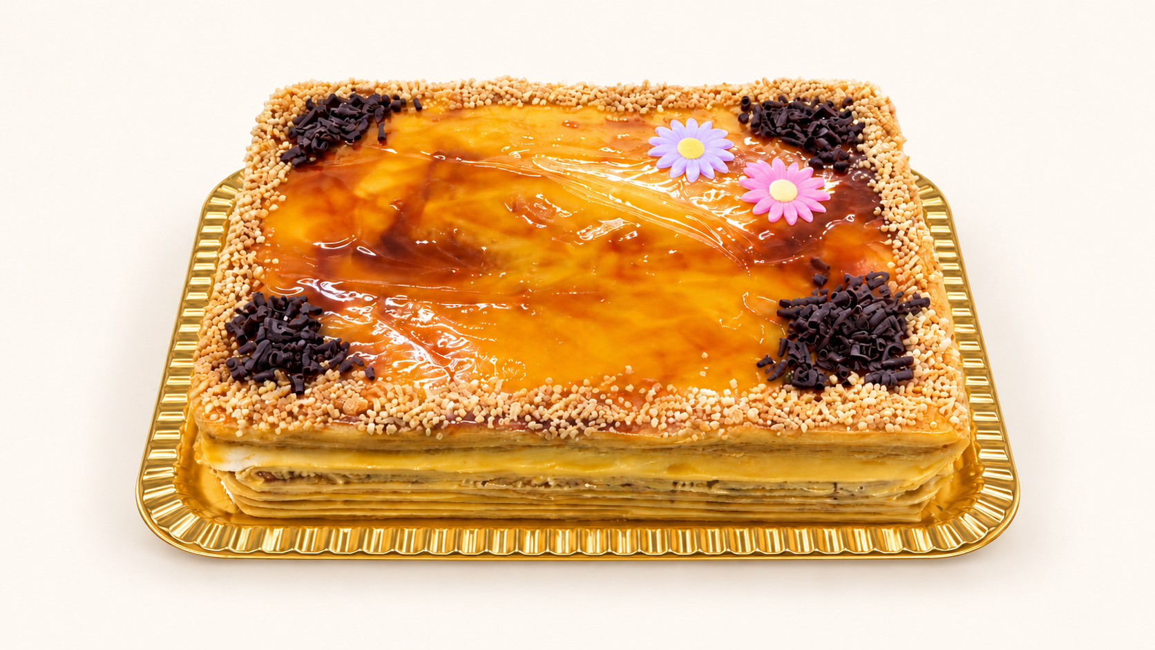 Tarta semifría cuadrada de Nata Yema
