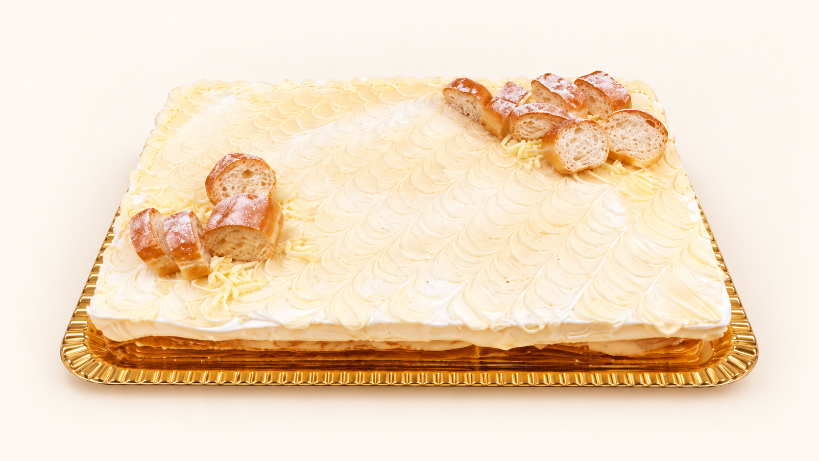 Tarta semifría cuadrada de Alboraya con fartons