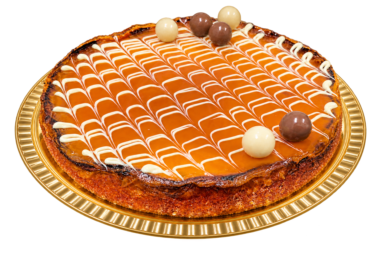 Pastel de nata yema, tarta semifría redonda